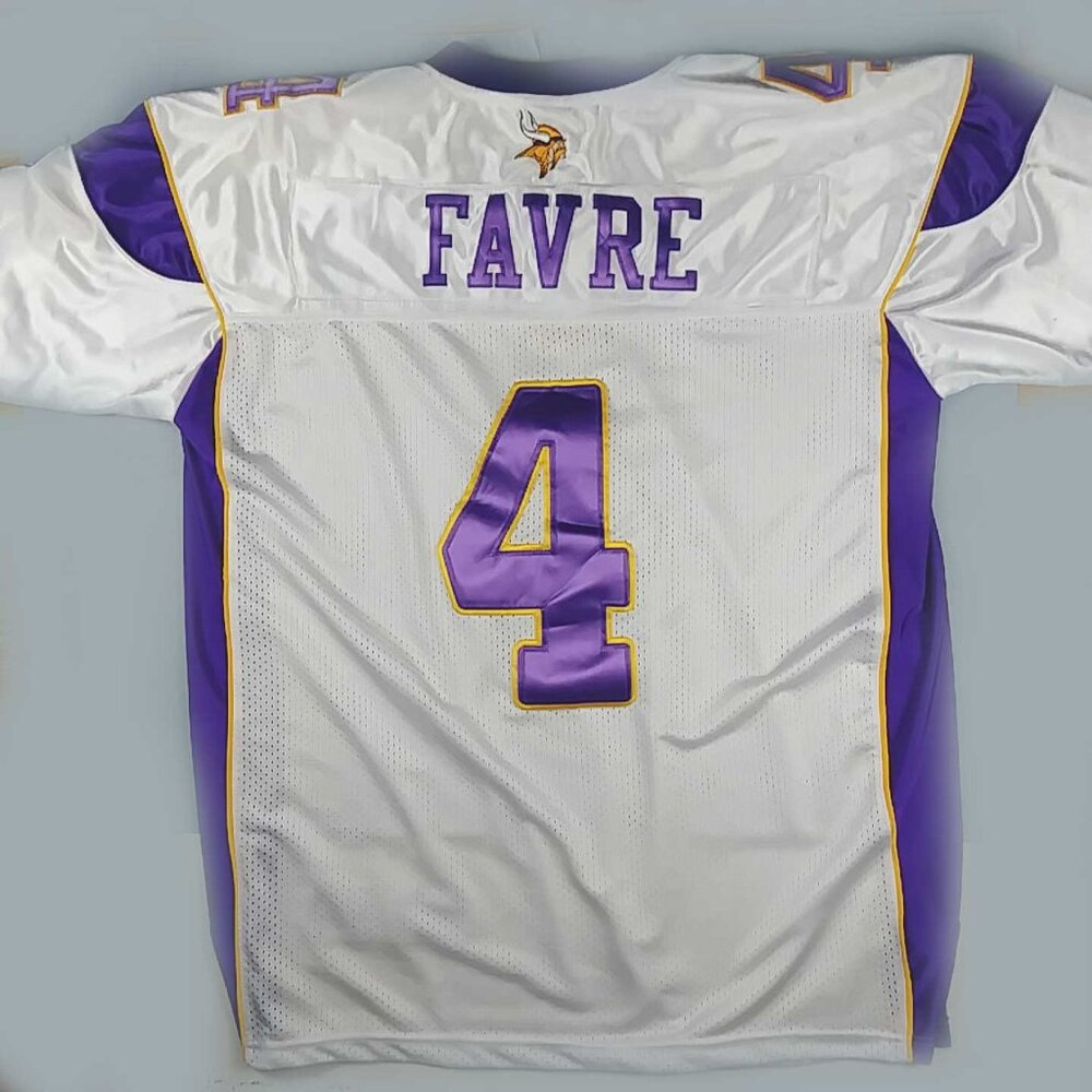 NFL Reebok On Field Brett Favre #4 Minnesota Vikings White Jersey Size 54